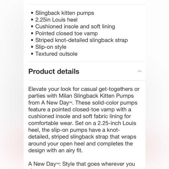 Women's Milan Slingback Kitten Heels - A New Day™ Tan new - Picture 5 of 6